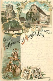 Germany Rippberg Gasthaus Zu Den Drei Meerfraulein Mermaids mailed