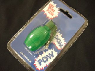 New Hot Topic Green Grenade Boom pow 1 GB Flash Drive