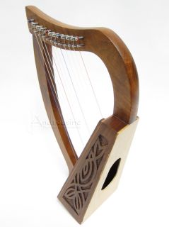 New 12 Strings Solid Rosewood Baby Harp Irish Celtic Style Knotwork