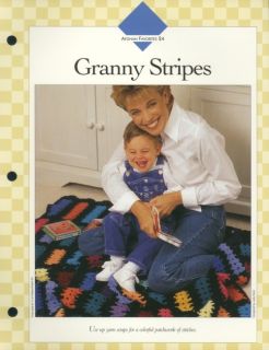 Granny Stripes Afghan Vanna Crochet Pattern Leaflet