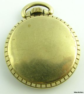 Harper 17J John Alden Railroad Theme Pocket Watch 10K Gold Plated Non
