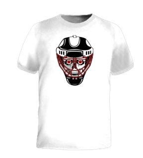 Hockey Skull Goalie Mask Face Cool Funny Jersey T Shirt