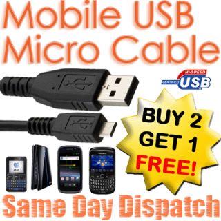 USB 2 0 to Micro Data Charger Cable Lead for Samsung Galaxy 4G Vibrant