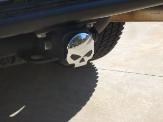 Harley Davidson Large Skull 2 HITCH RECEIVER COVER Chrome and