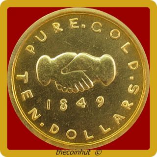 RARE 1849 4 Coin Set Mormon LDS 24K Gold Copper Clad Reproduction