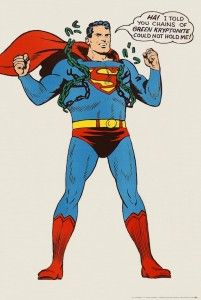 Superman Kryptonite Chain Poster 1966 RARE Large