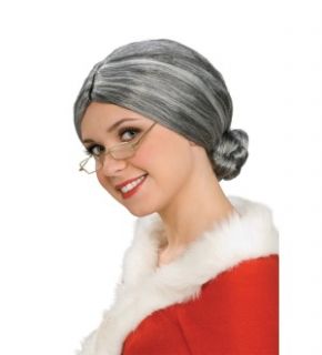 Mrs Claus Grey Old Lady Adult Costume Wig New