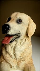 Golden Retriever Dog Statue Dogs Sitting Canine Figurine Resin New