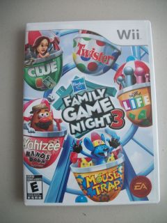 Hasbro Family Game Night 3 Game Complete Nintendo Wii