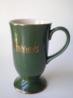 Harrods Knightsbridge Green Gold Pedestal Mug Hornsea Pottery England