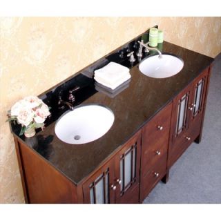 Legion Furniture 60 Double Bathroom Vanity Set in Dark Walnut