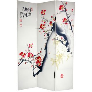 Oriental Furniture 6Feet Tall Double Sided Cherry Blossoms and Love