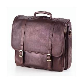 Clava Leather Tuscan Executive Laptop Briefcase in Café