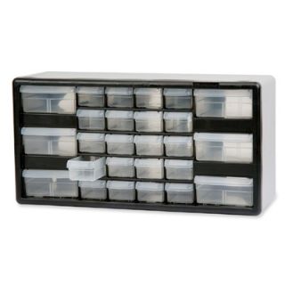 Akro Mils Stackable Cabinet, 26 Drawers, 20x6 3/8x10 11/32, Black