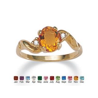 Palm Beach Jewelry 14k Gold Plated Simulated Birthstone Ring