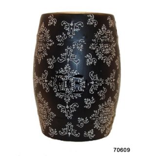 Urban Trends 18 Black and White Tribal Accent Ceramic Garden Stool