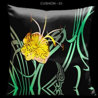  Kasso Butterflies and Beauty Yellow and Green 18 Square Satin Pillow