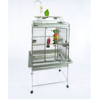 Cage Co. Small Stainless Steel Play Top Bird Cage with Bird Toy