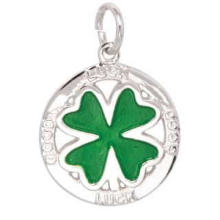 EZ Charms Sterling Silver Good Luck Clover Charm   SCHA0938