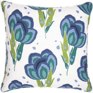  Cone Hill Graphic Traffic Happy Poppies 26 Decorative Pillow in Blue