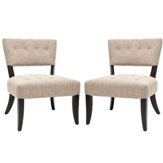 Safavieh Madeline Bicast Leather Chairs in Smokey Grey (Set of 2