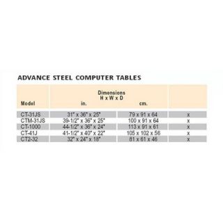 Da Lite CT 31JS Steel Computer Table