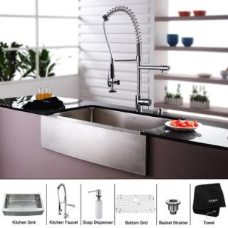  36 Kitchen Sink with Faucet and Soap Dispenser   KHF200 36 KPF1602