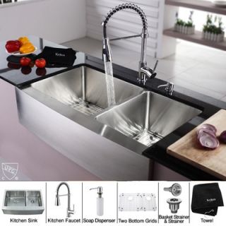  36 Kitchen Sink with Faucet and Soap Dispenser   KHF203 36 KPF1612