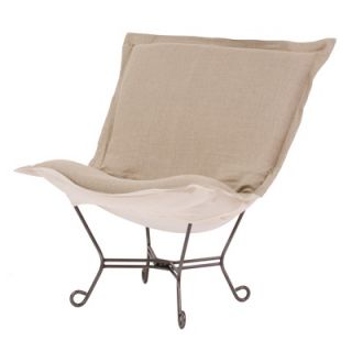 Howard Elliott Natural Scroll Puff Chair in Prairie Linen Natural and