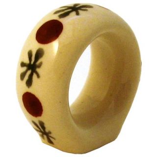 Polish Pottery Napkin Ring   Pattern 41A