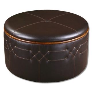 Home Loft Concept Mission Bonded Leather Tufted Storage Ottoman Bench