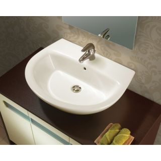 Bissonnet Jazz 50 Porcelain Bathroom Sink with Overflow in White