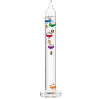 River City Clocks Galileo Thermometer with Multi Color Balls and Gold