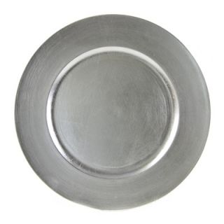 Ten Strawberry Street Lacquer 13 Silver Plain Round Charger Plate