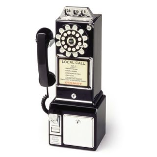 Crosley 1950s Classic Black Pay Phone