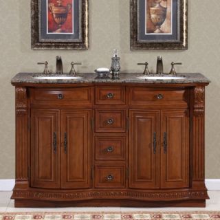  Monica 55 Double Sink Bathroom Vanity Cabinet   HYP 0223 BB UWC 55