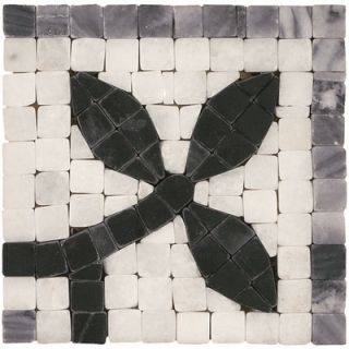 Shaw Floors Mosaic Vine Listello Corner Tile Accent in Black / White