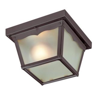 Livex Lighting Outdoor Basics Flush Mount in Bronze
