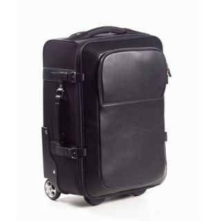  Leather Nylon and Leather Rolling Carry on in Black   66 1000BLK