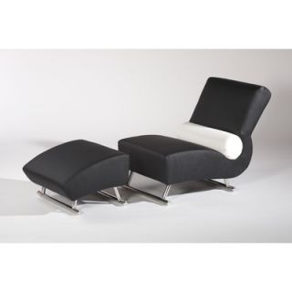 Chintaly Deville Bonded Leather Lounge Chair and Ottoman   DEVILLE