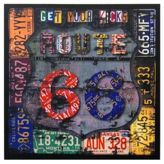 Route 66 Canvas Wall Art   19.75 x 19.75