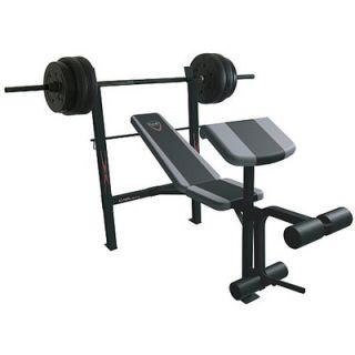  Barbell Standard Combo Weight Bench with 80 lbs Weight Set