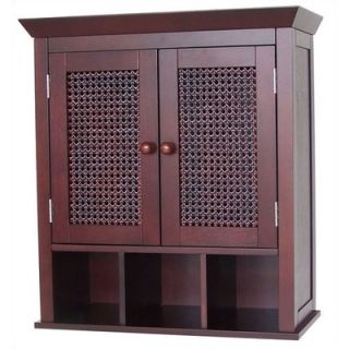 Elegant Home Fashions Cane Two Door Wall Cabinet with Cubbies   6018