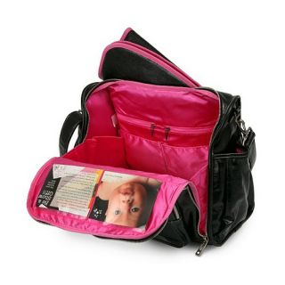 Be Fabulous Diaper Bag in Black / Hot Pink