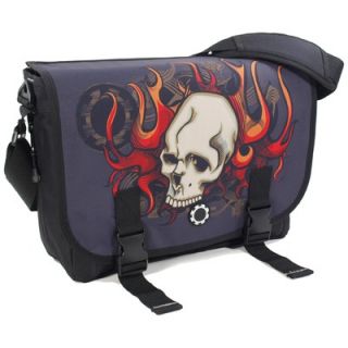 DadGear Skull & Flames Messenger Diaper Bag   MB GA SF