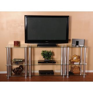 Extra Tall Glass and Aluminum 82 TV Stand