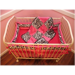 Hot Pink Zebra Mini Crib Bedding Collection   3100PC/3115/3116