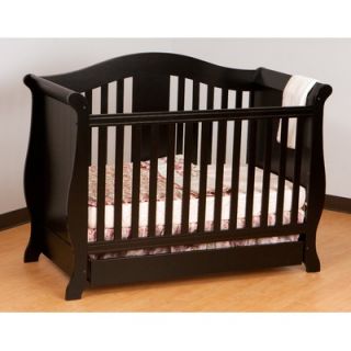 Storkcraft Vittoria 3 in 1 Fixed Side Convertible Crib in Black