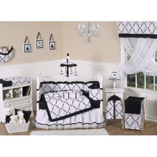 Sweet Jojo Designs Black and White Princess 9 Piece Crib Bedding Set