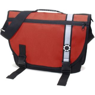 Retro Stripe Courier Diaper Bag in Red